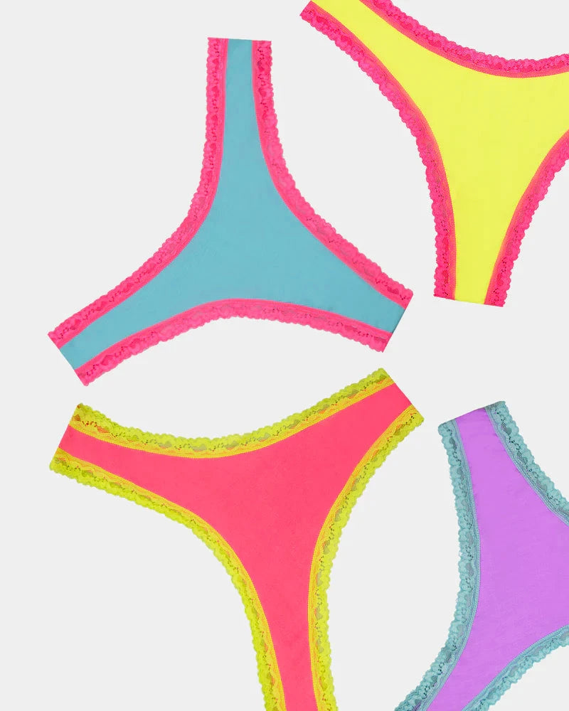 STRIPE & STARE THONG FOUR PACK BRIEFS Stripe & Stare