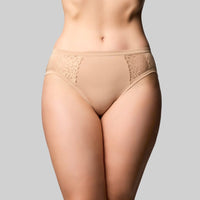 THE KNICKER BAMBOO & LACE HI CUT BRIEF BRIEFS The Knicker