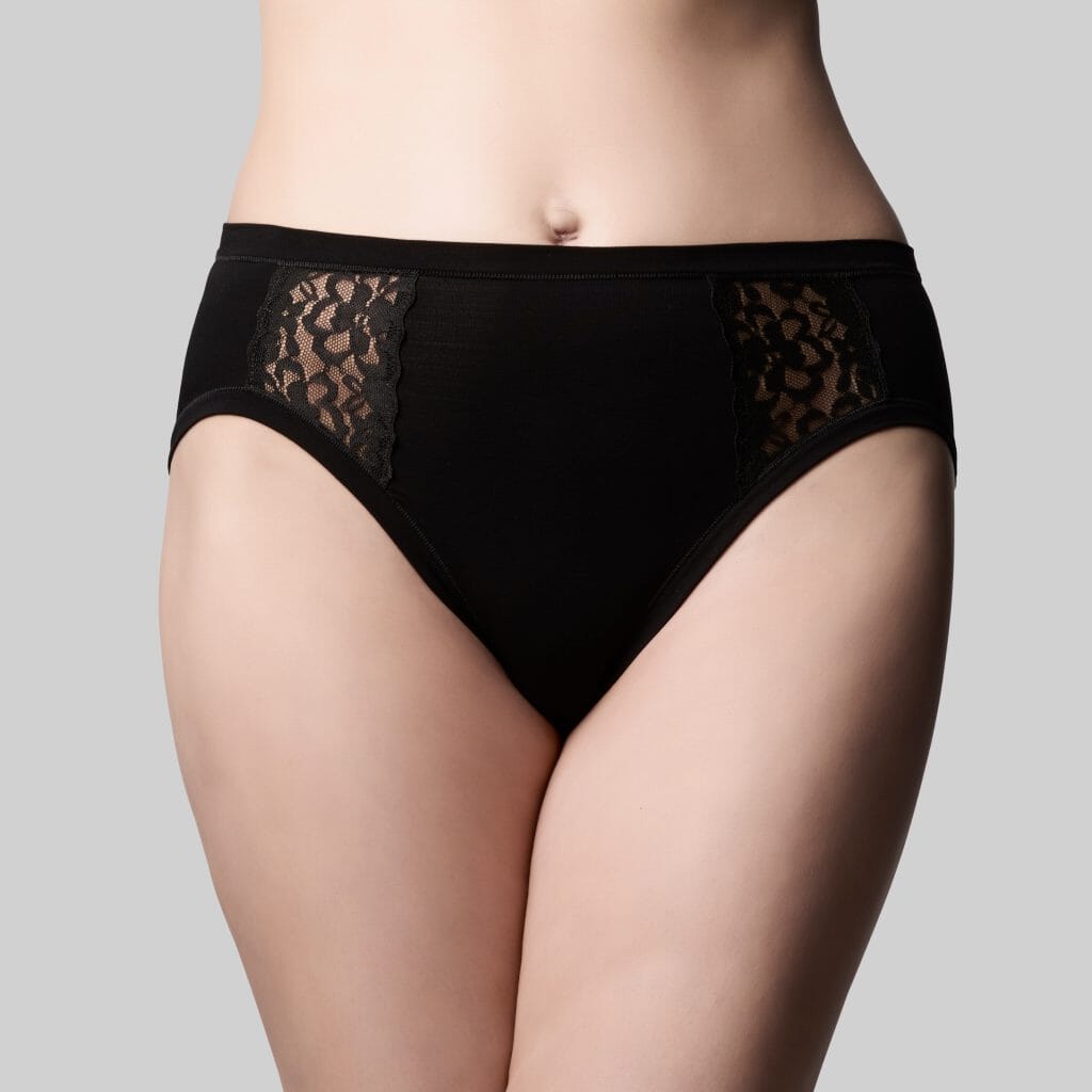 THE KNICKER BAMBOO & LACE HI CUT BRIEF BRIEFS The Knicker