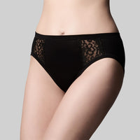 THE KNICKER BAMBOO & LACE HI CUT BRIEF BRIEFS The Knicker