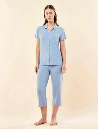Papinelle Kate Modal Soft Crop PJ - Pacific Blue