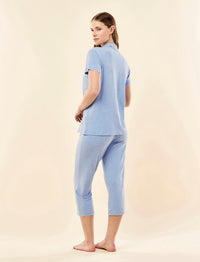 Papinelle Kate Modal Soft Crop PJ - Pacific Blue
