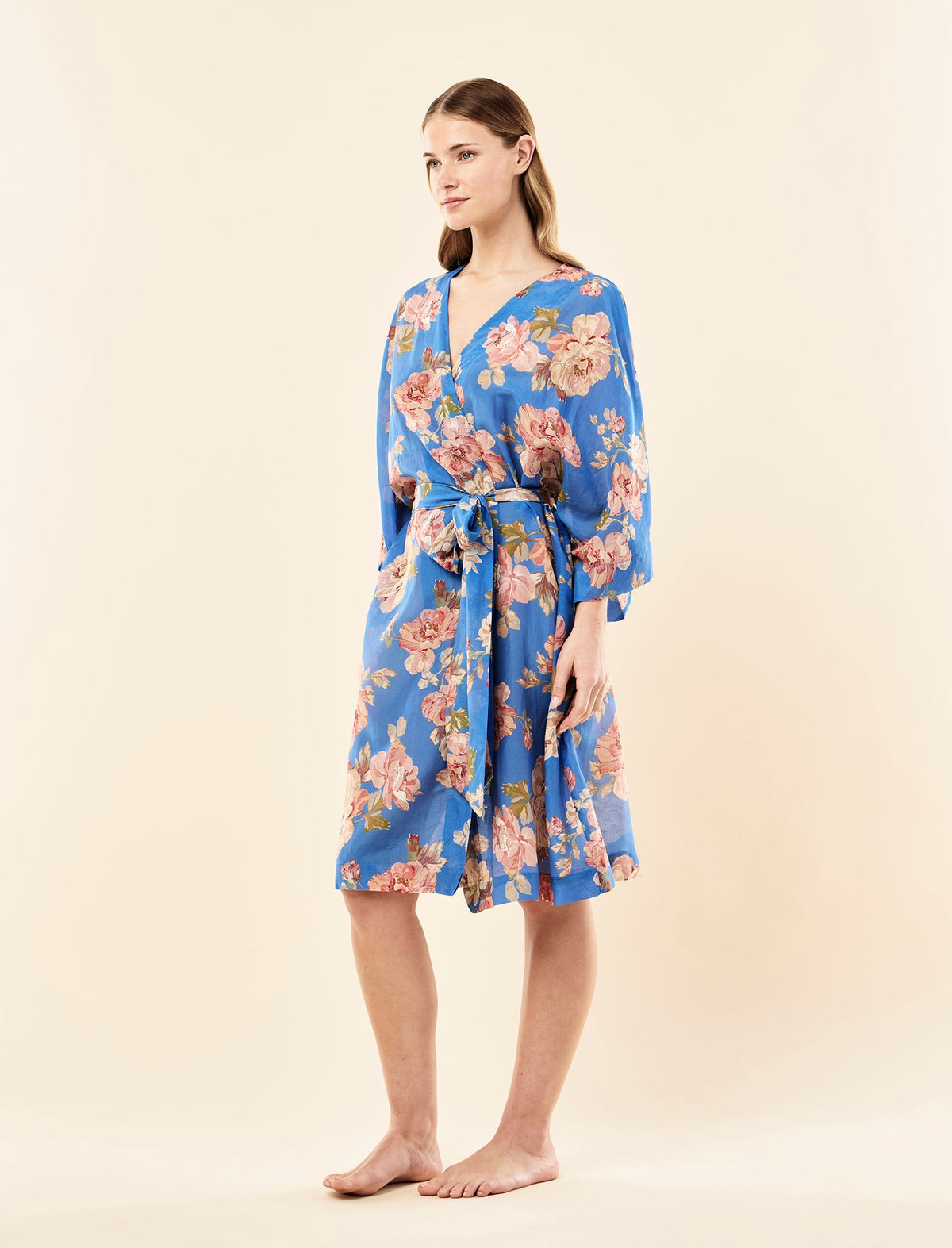 Papinelle Iona Midi Kimono Robe - Victoria Blue