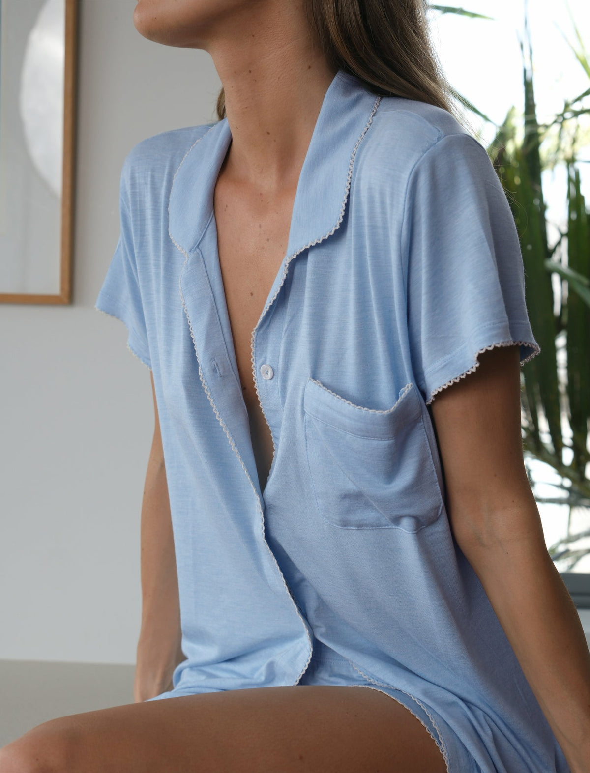 Papinelle Kate Modal Soft Boxer PJ - Pacific Blue