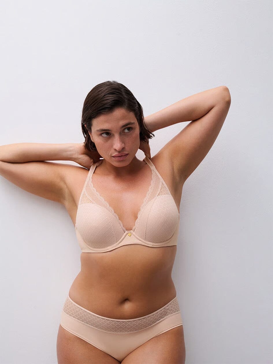 Chantelle Norah Chic Plunge T-Shirt Bra - Nude Rose Bras Chantelle 