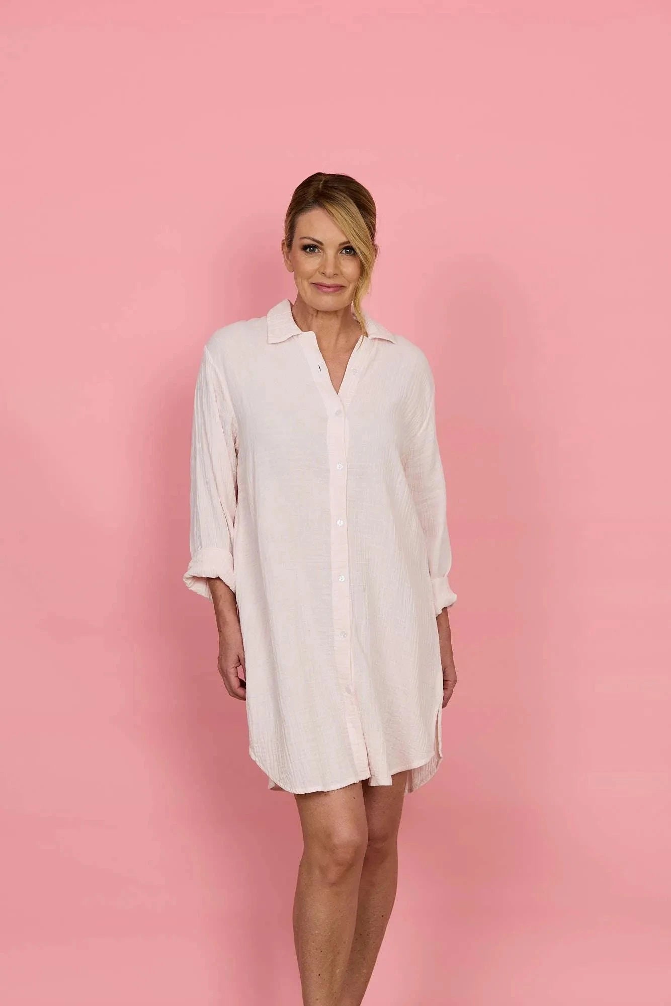 French Country Layered Muslin Ladies Bedshirt Sleepwear French Country 
