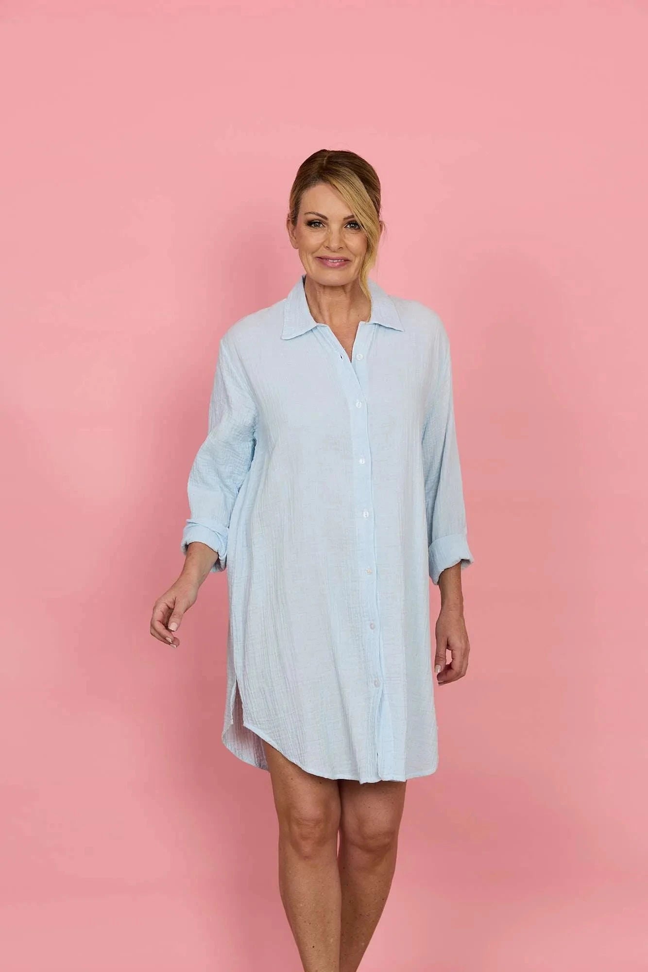 French Country Layered Muslin Ladies Bedshirt Sleepwear French Country 