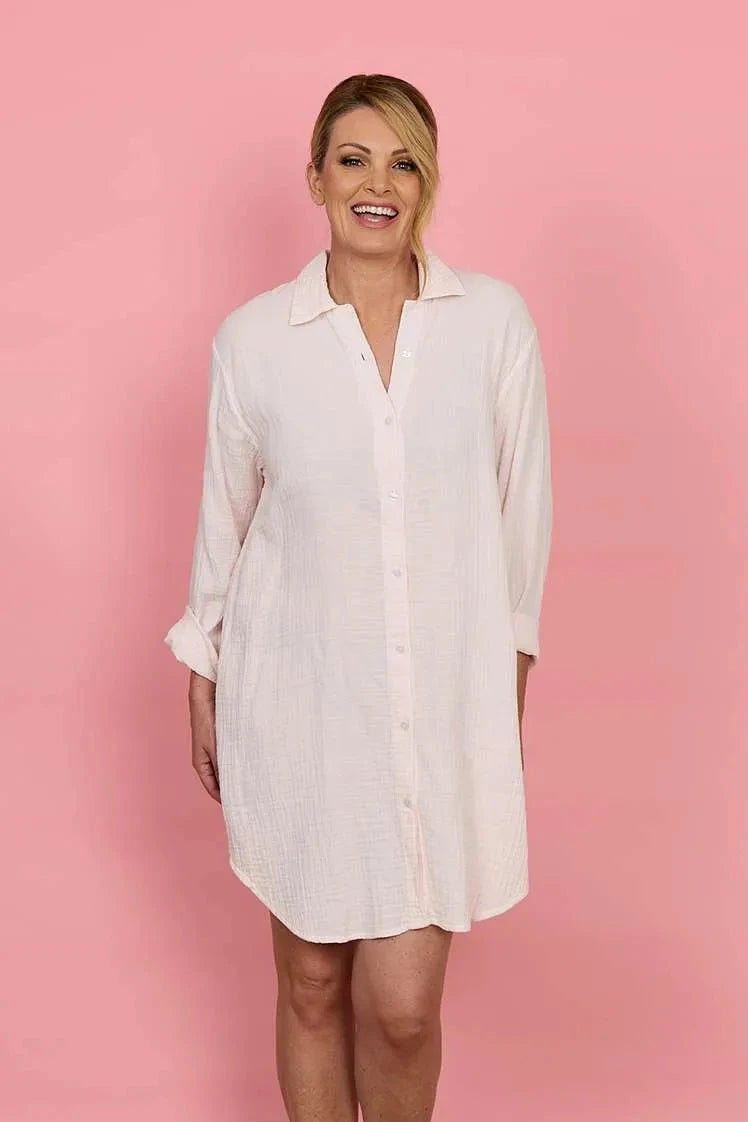 French Country Layered Muslin Ladies Bedshirt Sleepwear French Country 