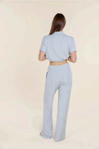 GINGERLILLY ATHENS RIBBED LONG PANTS SLEEPWEAR Gingerlilly 
