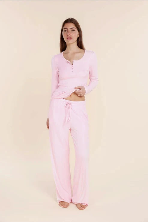 GINGERLILLY ATHENS RIBBED LONG PANTS SLEEPWEAR Gingerlilly 