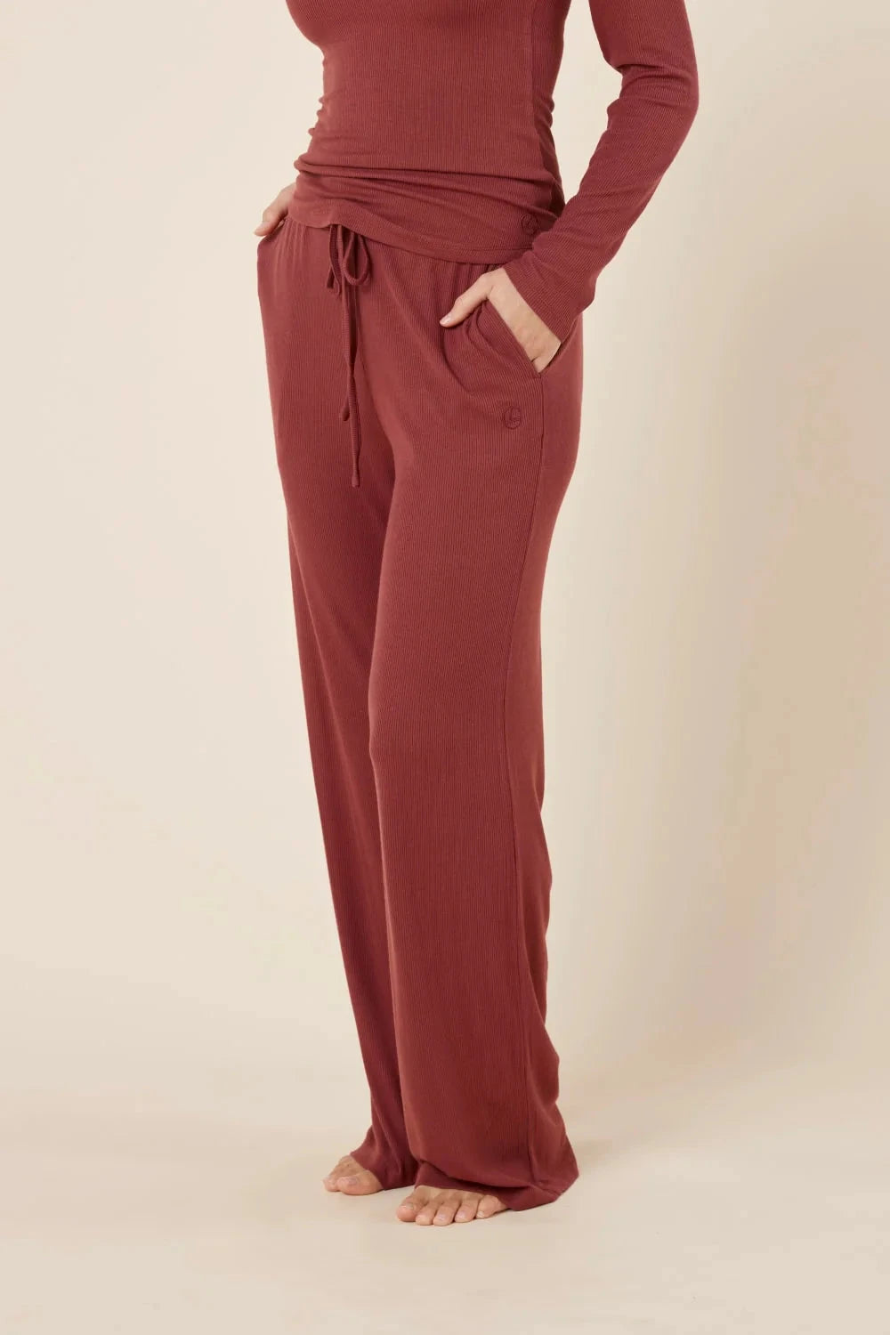 Gingerlilly Athens Ribbed Long Pants Sleepwear Gingerlilly 