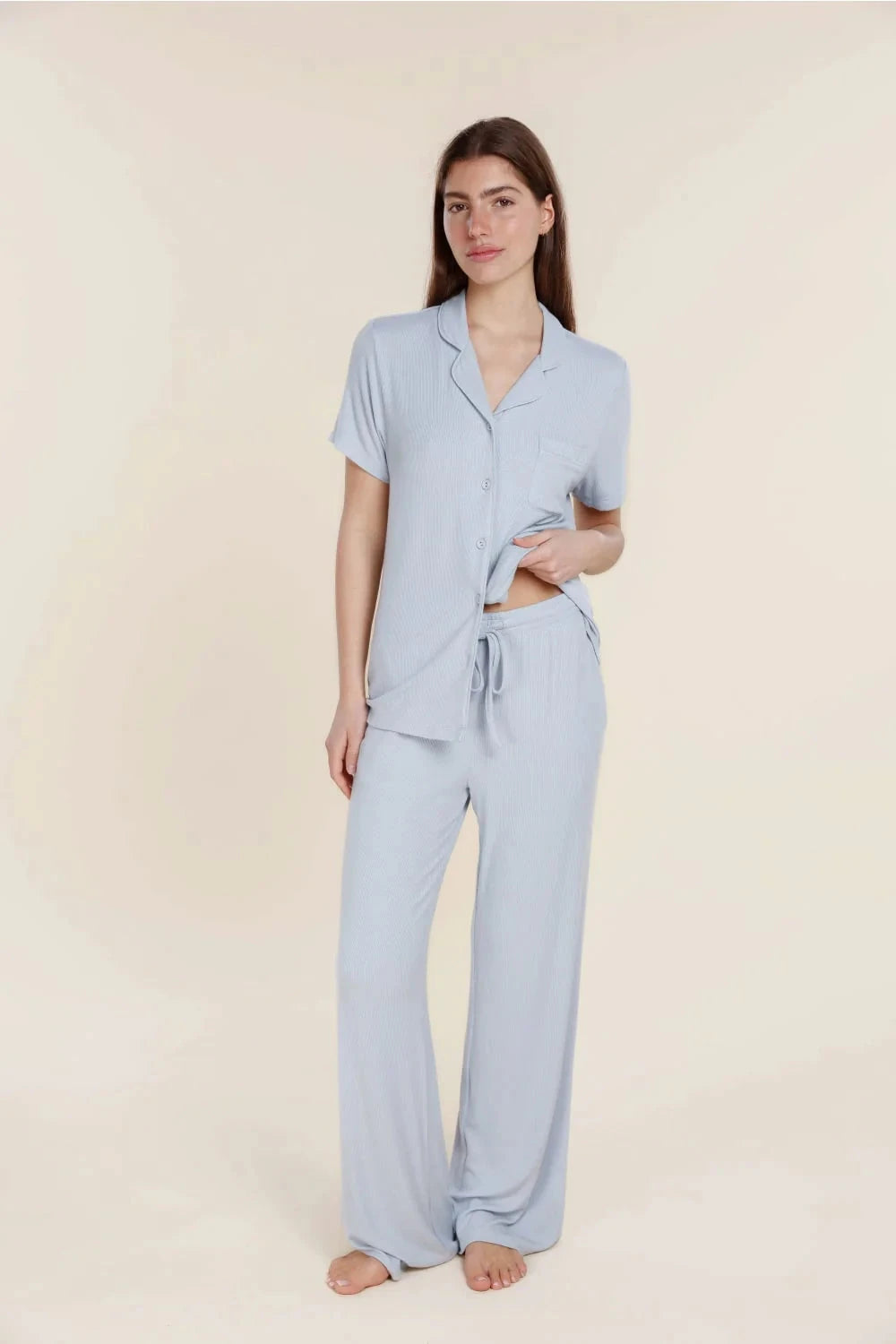 GINGERLILLY ATHENS RIBBED LONG PANTS SLEEPWEAR Gingerlilly 