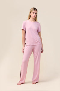 Gingerlilly Bronte Bamboo Tshirt with Stripe Sleepwear Gingerlilly 