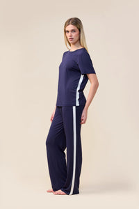 Gingerlilly Bronte Bamboo Tshirt with Stripe Sleepwear Gingerlilly 