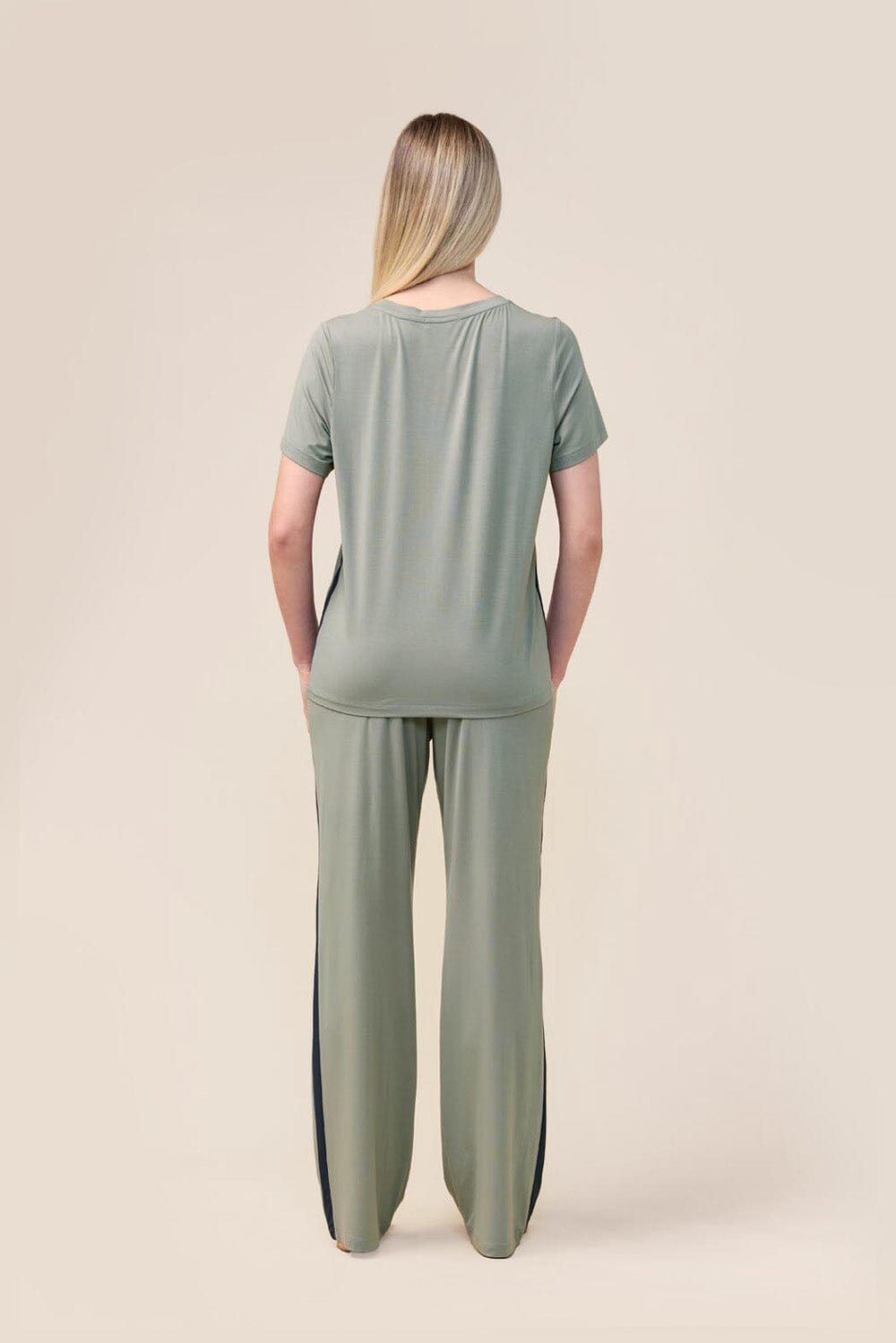Gingerlilly Bronte Bamboo Tshirt with Stripe Sleepwear Gingerlilly 