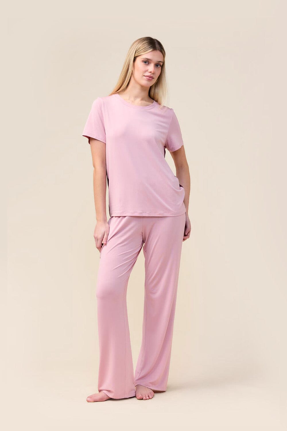 Gingerlilly Bronte Bamboo Tshirt with Stripe Sleepwear Gingerlilly 