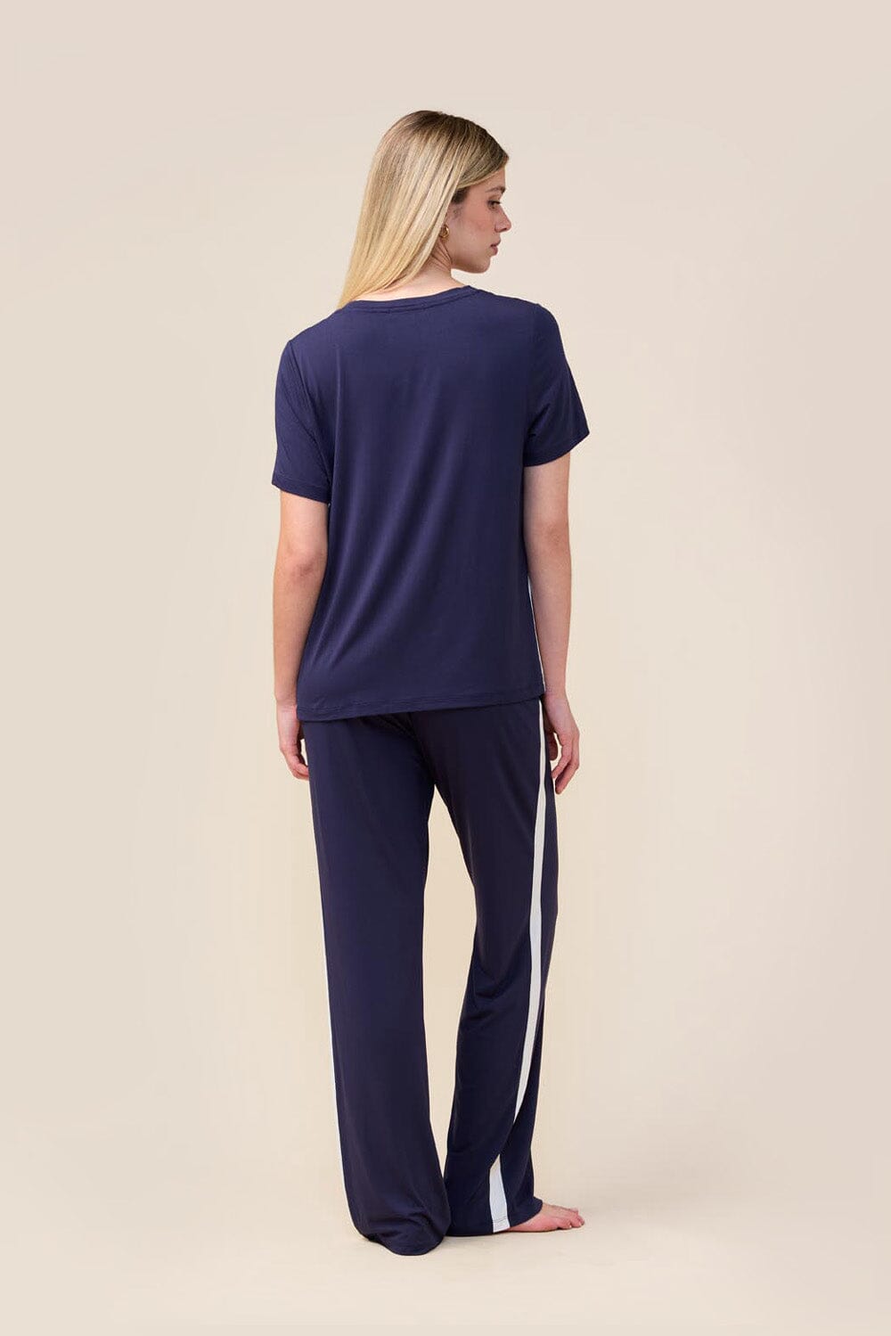 Gingerlilly Bronte Bamboo Tshirt with Stripe Sleepwear Gingerlilly 