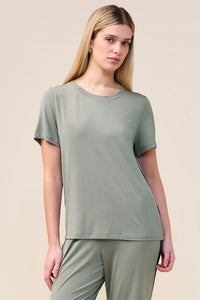 Gingerlilly Bronte Bamboo Tshirt with Stripe Sleepwear Gingerlilly 