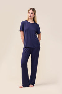 Gingerlilly Bronte Bamboo Tshirt with Stripe Sleepwear Gingerlilly 
