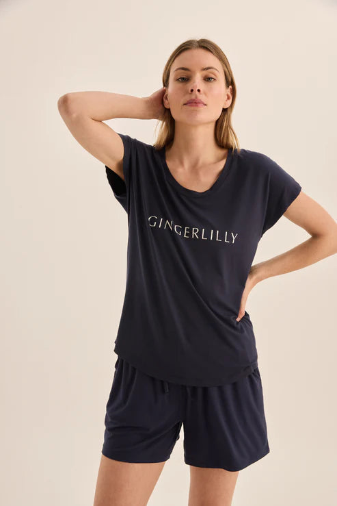 GINGERLILLY DAHLIA BAMBOO SHORT SET SLEEPWEAR Gingerlilly 