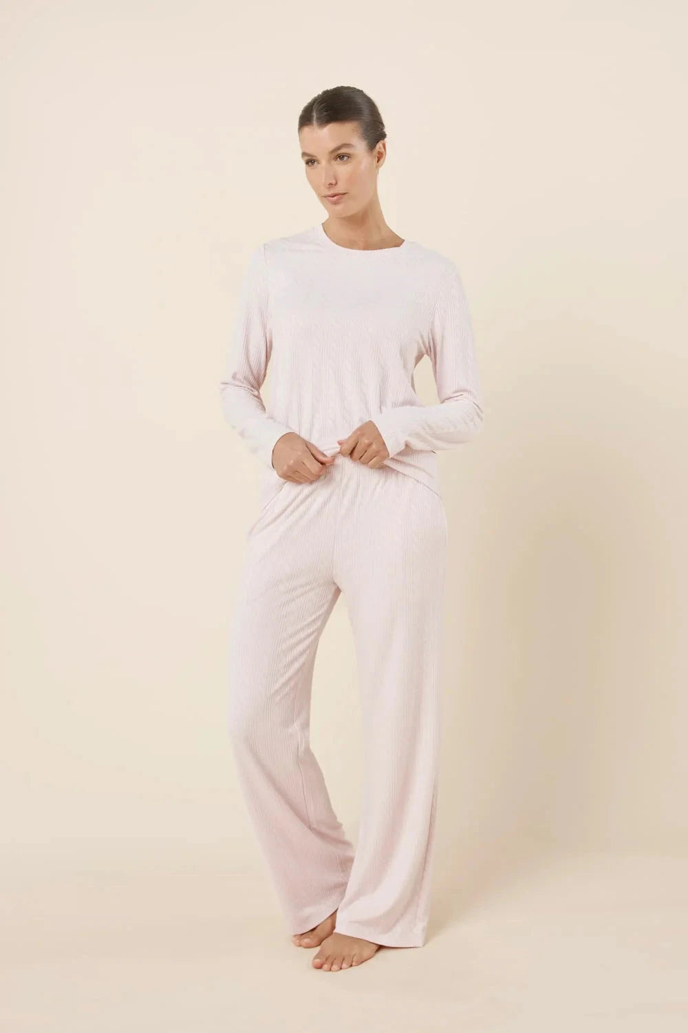 Gingerlilly Ellie Lightweight Velour Cable Knit Set Sleepwear Gingerlilly 