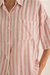 GINGERLILLY EVIE STRIPE LINEN SHORT SET SLEEPWEAR Gingerlilly 