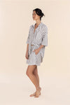 GINGERLILLY EVIE STRIPE LINEN SHORT SET SLEEPWEAR Gingerlilly 