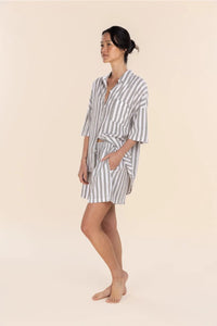 GINGERLILLY EVIE STRIPE LINEN SHORT SET SLEEPWEAR Gingerlilly 