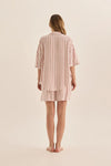 GINGERLILLY EVIE STRIPE LINEN SHORT SET SLEEPWEAR Gingerlilly 