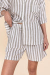 GINGERLILLY EVIE STRIPE LINEN SHORT SET SLEEPWEAR Gingerlilly 