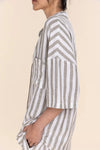 GINGERLILLY EVIE STRIPE LINEN SHORT SET SLEEPWEAR Gingerlilly 