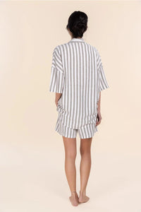 GINGERLILLY EVIE STRIPE LINEN SHORT SET SLEEPWEAR Gingerlilly 