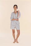 GINGERLILLY EVIE STRIPE LINEN SHORT SET SLEEPWEAR Gingerlilly 