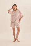 GINGERLILLY EVIE STRIPE LINEN SHORT SET SLEEPWEAR Gingerlilly 