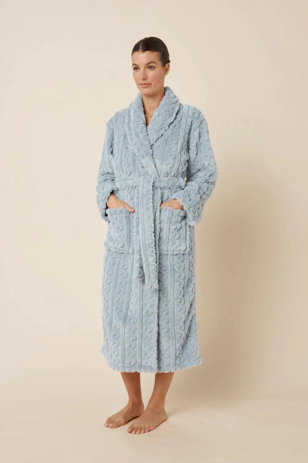 Gingerlilly Gabriella Plush Long Robe Sleepwear Gingerlilly 