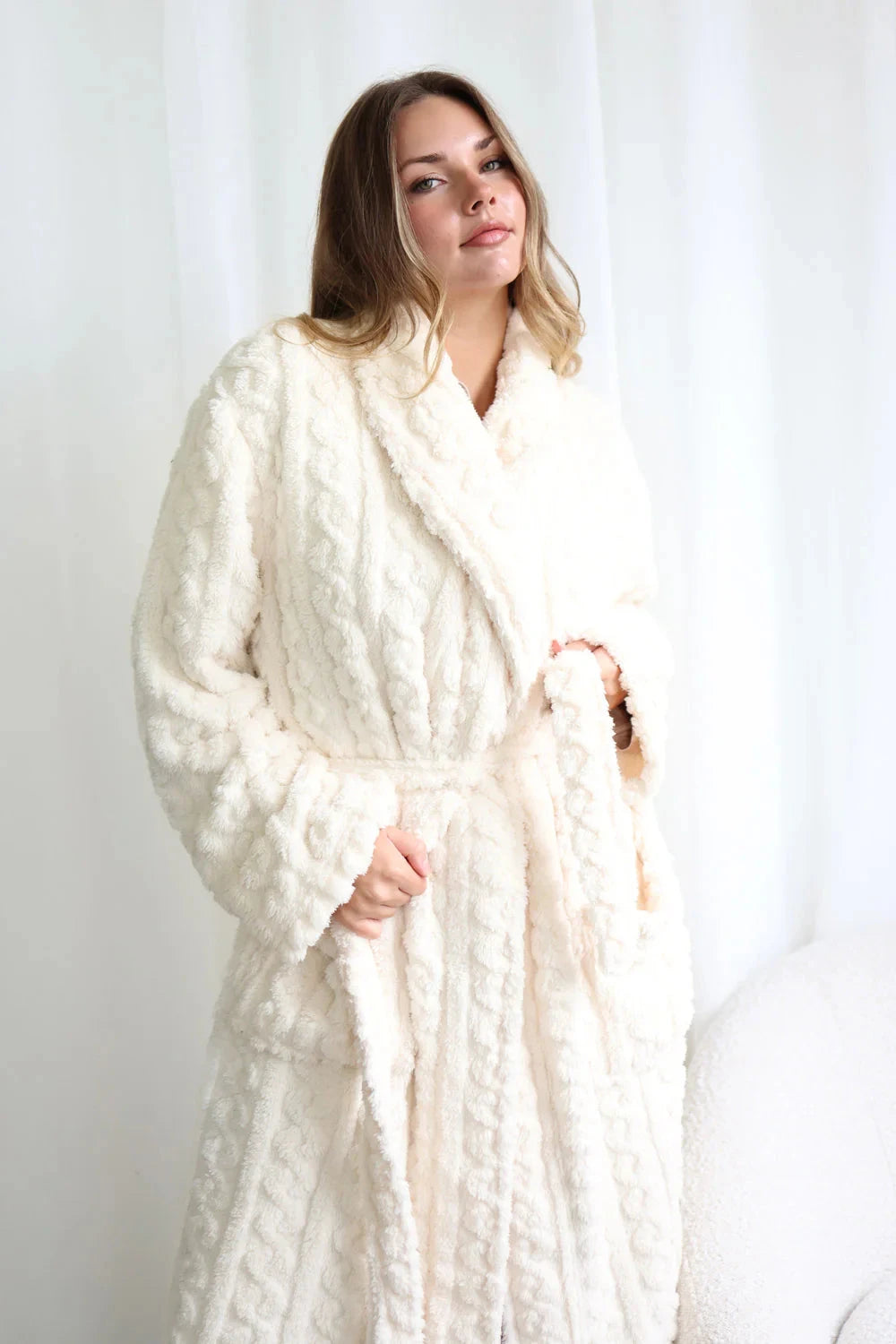 Gingerlilly Gabriella Plush Long Robe Sleepwear Gingerlilly 
