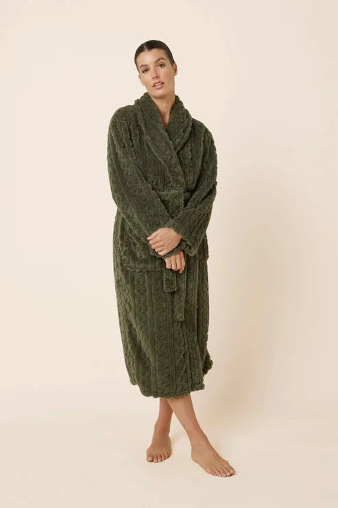 Gingerlilly Gabriella Plush Long Robe Sleepwear Gingerlilly 