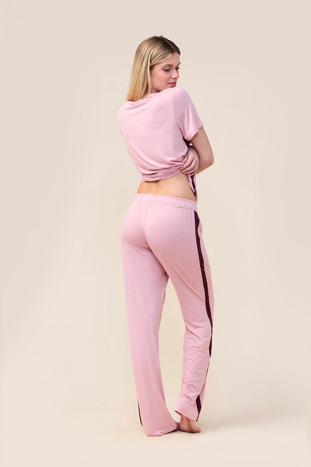 Gingerlilly Inez Bamboo Pant with Stripe Sleepwear Gingerlilly 