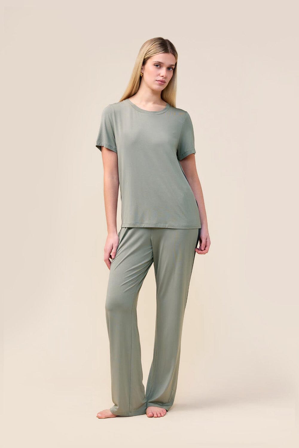 Gingerlilly Inez Bamboo Pant with Stripe Sleepwear Gingerlilly 