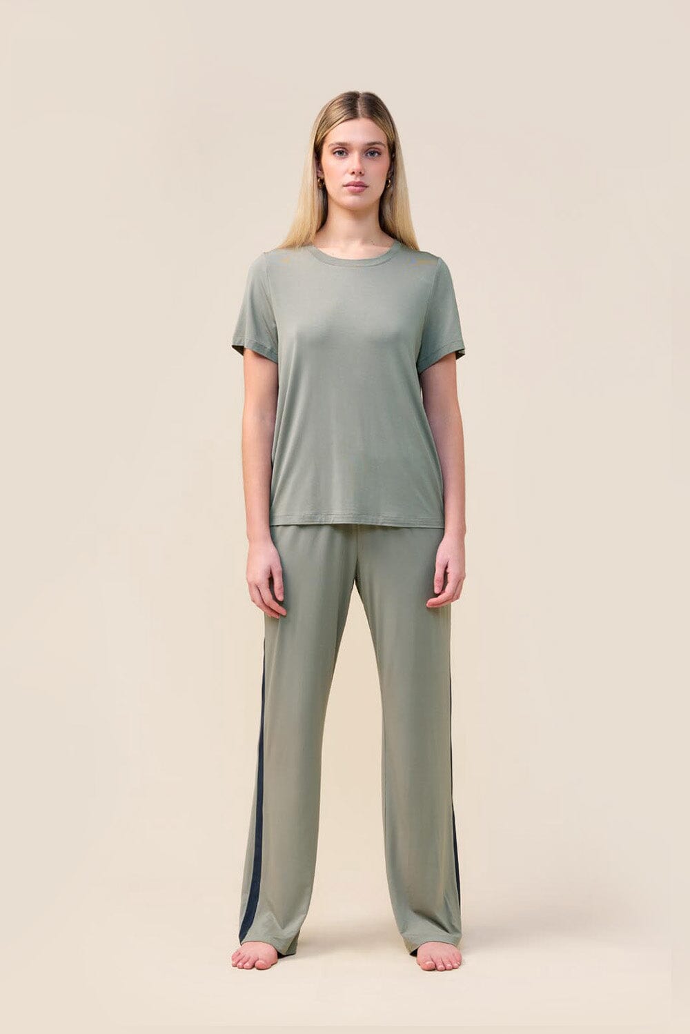 Gingerlilly Inez Bamboo Pant with Stripe Sleepwear Gingerlilly 