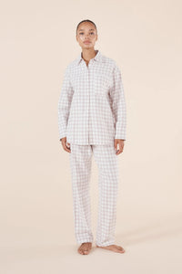 Gingerlilly Lia Natural Gingham Cotton PJ set Sleepwear Ginia 