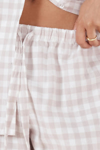 Gingerlilly Lia Natural Gingham Cotton PJ set Sleepwear Ginia 