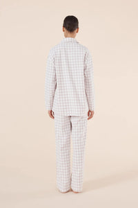 Gingerlilly Lia Natural Gingham Cotton PJ set Sleepwear Ginia 