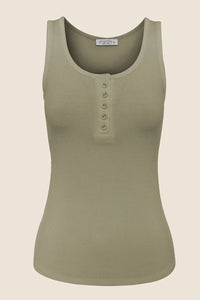 GINGERLILLY LIBERTY RIBBED SINGLET HENLEY TOP SLEEPWEAR Gingerlilly 