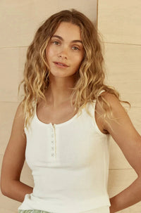 GINGERLILLY LIBERTY RIBBED SINGLET HENLEY TOP SLEEPWEAR Gingerlilly 