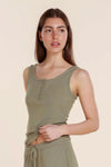 GINGERLILLY LIBERTY RIBBED SINGLET HENLEY TOP SLEEPWEAR Gingerlilly 
