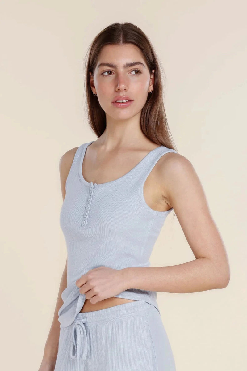 GINGERLILLY LIBERTY RIBBED SINGLET HENLEY TOP SLEEPWEAR Gingerlilly 