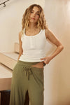 GINGERLILLY LIBERTY RIBBED SINGLET HENLEY TOP SLEEPWEAR Gingerlilly 