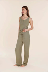 GINGERLILLY LIBERTY RIBBED SINGLET HENLEY TOP SLEEPWEAR Gingerlilly 