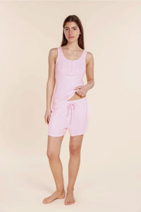 GINGERLILLY LIBERTY RIBBED SINGLET HENLEY TOP SLEEPWEAR Gingerlilly 
